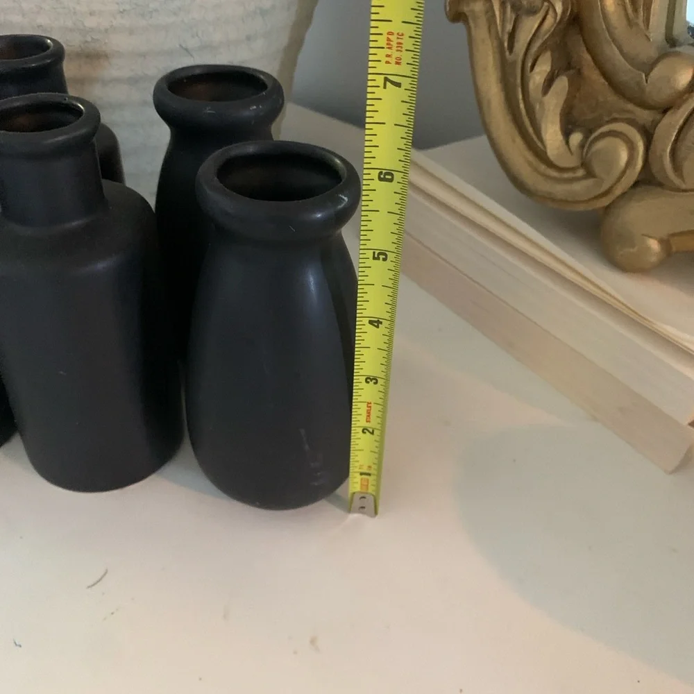 Set of 6‎ black mate ceramic vases home decor